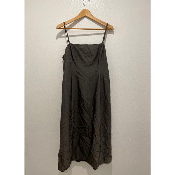 Vintage BCBGMAXAZRIA Womens Dress Size 8 Gray Linen Blend Relaxed Lagenlook READ - Picture 1 of 8